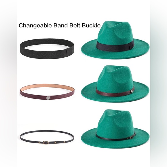 Green Fedora Hat - Picture 2 of 6